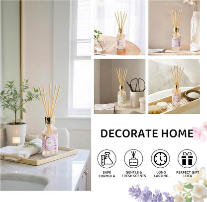 Airkeep Reed Diffuser Oil Set with Reed Sticks,Cherry Blossom Aromatherapy Oil Scent Diffuser for Home Office Bathroom Decoration Perfume and Gifts 3.38 oz/100ml