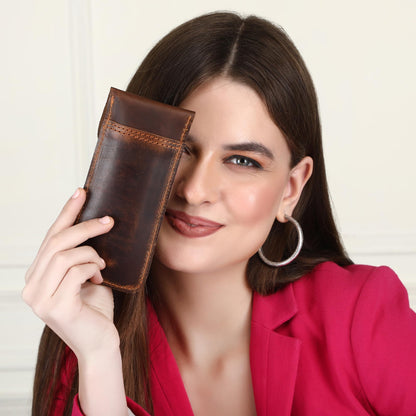 CestAntiQ Leather Pen Case - Handmade Executive Pen Holder - Professional Fountain Pen Organizer Pouch Brown