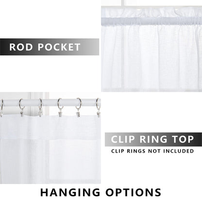 KOUFALL White Sheer Curtains 84 Inches Long 2 Panels,Gauze Cheese Cloth Linen Look Rod Pocket Flowy See Through Curtains for Living Room Bedroom