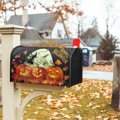 Halloween Pumpkin and Witch Spider Web Scary Mailbox Cover Autumn Decorations Mailbox Covers 21 X 18 Inch Magnetic Standard Size Halloween Spooky Wrap Post Letter Box Home Outdoor Yard Garden Decor