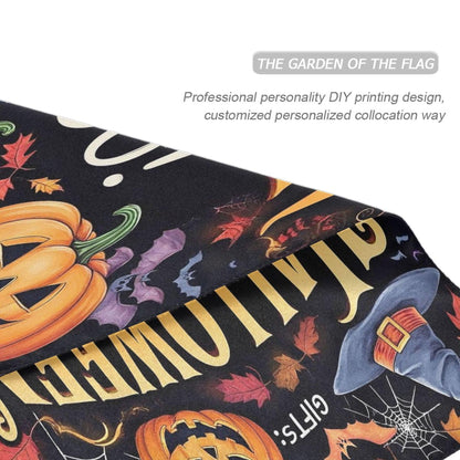 Halloween Ghost Boo House Flag 28x40 Inch Double Sided Outside Witch Bat Pumpkin Spider Web Fall Seasonal Yard Outdoor Flag Banner for Garden Lawn Patio Holiday Decorations