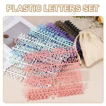 PATIKIL 588 Piece Plastic Letters Set for Felt Letter Board, Black/Green Alphabet Message Board Accessories Including Letter Numbers with Restraint Strap for Cafe, Wedding, Birthday