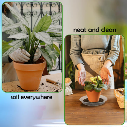TNTIWQ 4 Pack 14 Inch Round Plant Saucers for Less 12 Inch Pot Indoors Outdoors Plant Trays for Pots Planter Saucer Plastic Drip Tray Planter Water Tray (Clear, 13.8"(4pcs))