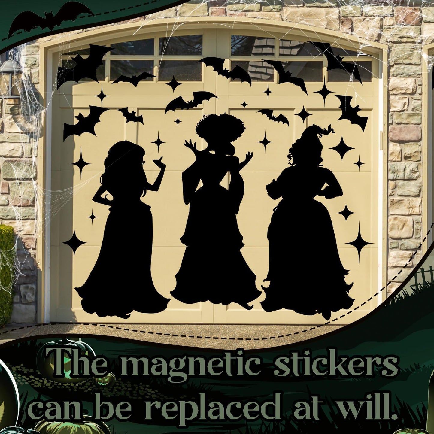 29 Pcs Halloween Witch Magnet Stickers Witch Garage Decoration Bat Refrigerator Decals for Halloween Party Home Door Car Decor Party Supplies