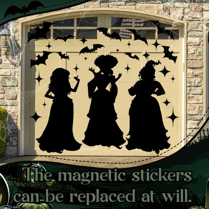 29 Pcs Halloween Witch Magnet Stickers Witch Garage Decoration Bat Refrigerator Decals for Halloween Party Home Door Car Decor Party Supplies