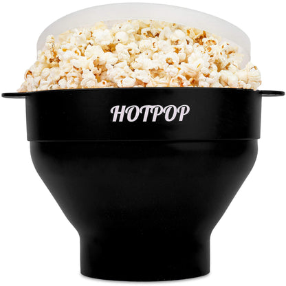 The Orginal HotPop Silicone Popcorn Maker - Microwave Popcorn Popper with Handles - Collapsible Bowl, Heat-Resistant, Easy to Clean, Ideal for Family Movie Nights, 15-Cup Capacity - Red