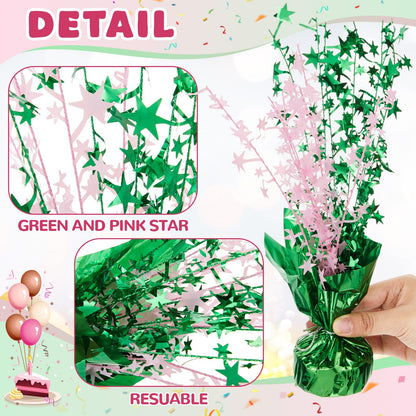Geelin 6 Pack Witch Theme Party Supplies Pink and Green Metallic Foil Spray Centerpiece Star Table Decoration for Birthday Wedding Anniversary Graduation Holiday Party Supplies Decor