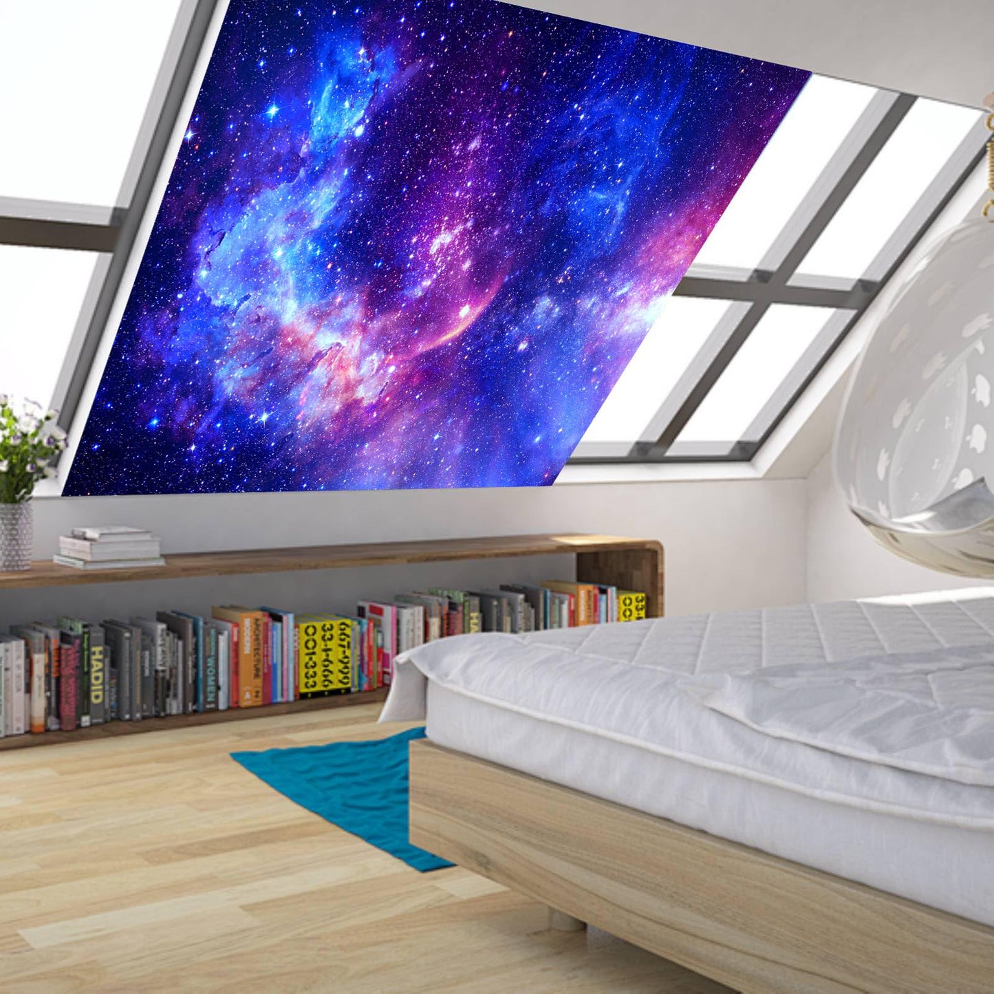 Blacklight Galaxy Tapestry for Bedroom Aesthetic Space Starry Sky Stars Universe Backdrop Black Light Poster Decor Wall Hanging Glow in the Dark Tapestry for Living Room Dorm Home Decoration(51"X60")