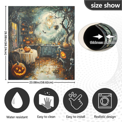 Happy Halloween Kitchen Dishwasher Stickers Magnetic Cover Spooky Pumpkin Kitchen Fridge Magnet Covers Decals Home Decorations Vinyl Sticker Reusable 23W x 26H inches