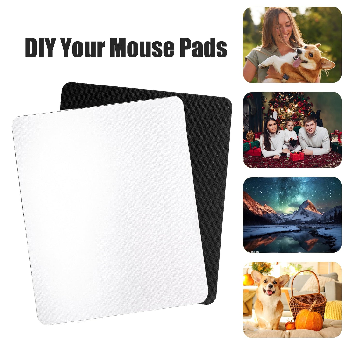 Nicunom 40 Pcs Sublimation Mouse Pad Blanks, Heat Press Printing Crafts Mousepads 3mm Thick DIY Custom Mouse Pads Anti-Slip Rubber Mouse Mat for Office Laptop Computer Gaming