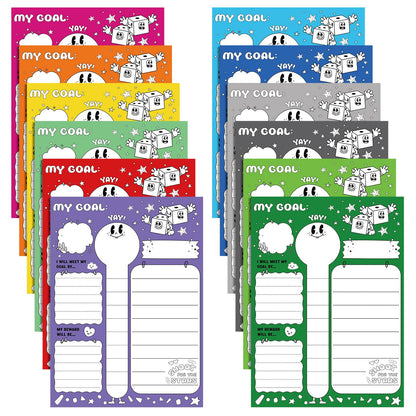 Didaey 12 Pcs Fundraising Thermometer Chart Goal Tracker Stickers 16 x 22 Inch Goal Setting Stickers Goals Board Self-Adhesive Thermometer Sticker for Wall Home Classrooms Supplies