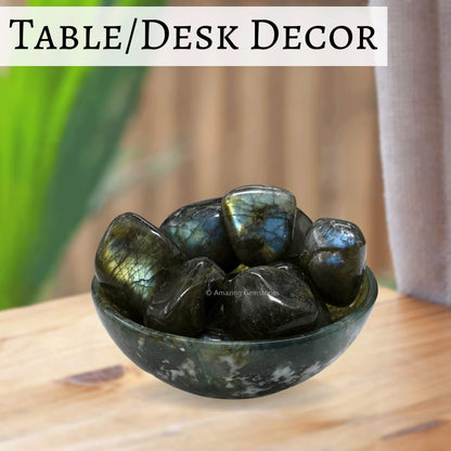 Amazing Gemstone Labradorite Crystals and Healing Stones Tumbled - 1 oz Labradorite Stone Gem Stones, Natural Healing Stones for Energy Balance, Stress Relief - Premium Polished Gems Rocks