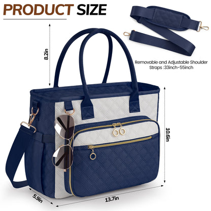 Large Bible Bag with Bible Cover Case for Women，Church Tote Bag Travel Bag Diaper Bag with Shoulder Strap for Teachers, Nurses, Moms, Bible Lovers (Blue)