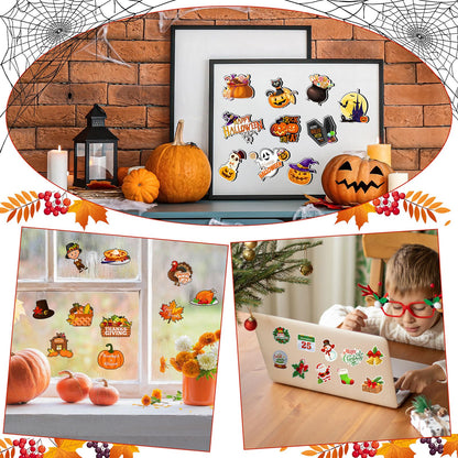 Funtery 30 Pcs Holiday Magnets Christmas Thanksgiving Pumpkin Refrigerator Magnets Set for Festival Locker Whiteboard Dishwasher Magnetic Kitchen Decorations Accessories for Home Classroom Office