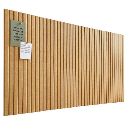 Large Cork Board for Office, 8 Pack Felt Wall Tiles with Slat Wall Paneling and Safe Removable Adhesive Tabs, Felt Bulletin Board Pin Board Cork Boards for Walls - Mustard
