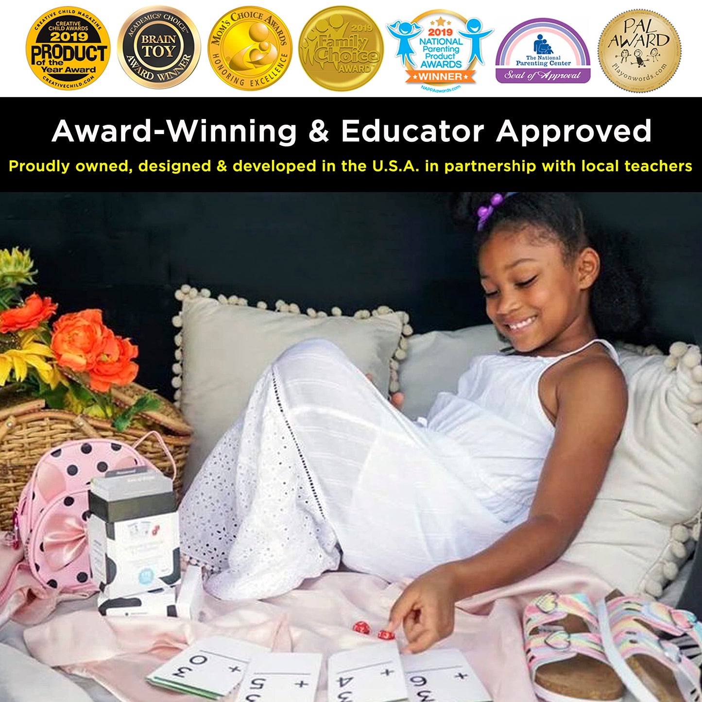 Think Tank Scholar 346 Addition and Subtraction Flash Cards Set (Award Winning) All Facts Color Coded, for Kids in Kindergarten, 1st, 2nd, 3rd Grade Class or Homeschool - Games & Chart