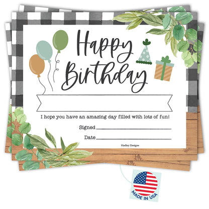 Happy Birthday Certificates for Students - 25 Student Birthday Certificates for Kids Classroom Must Haves, Teacher Supplies for Classroom Elementary, Farmhouse Teacher Essentials