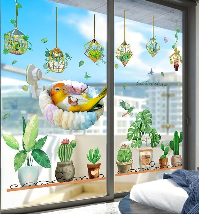 Warm Bird Nest Bed with Suction Cup Bird Snuggle Hut Breeding Bird House Plush Hanging Bird Bed for Parakeet, Conure, Budgie, Cockatiel, Lovebird, Finch, Hamster-Pink