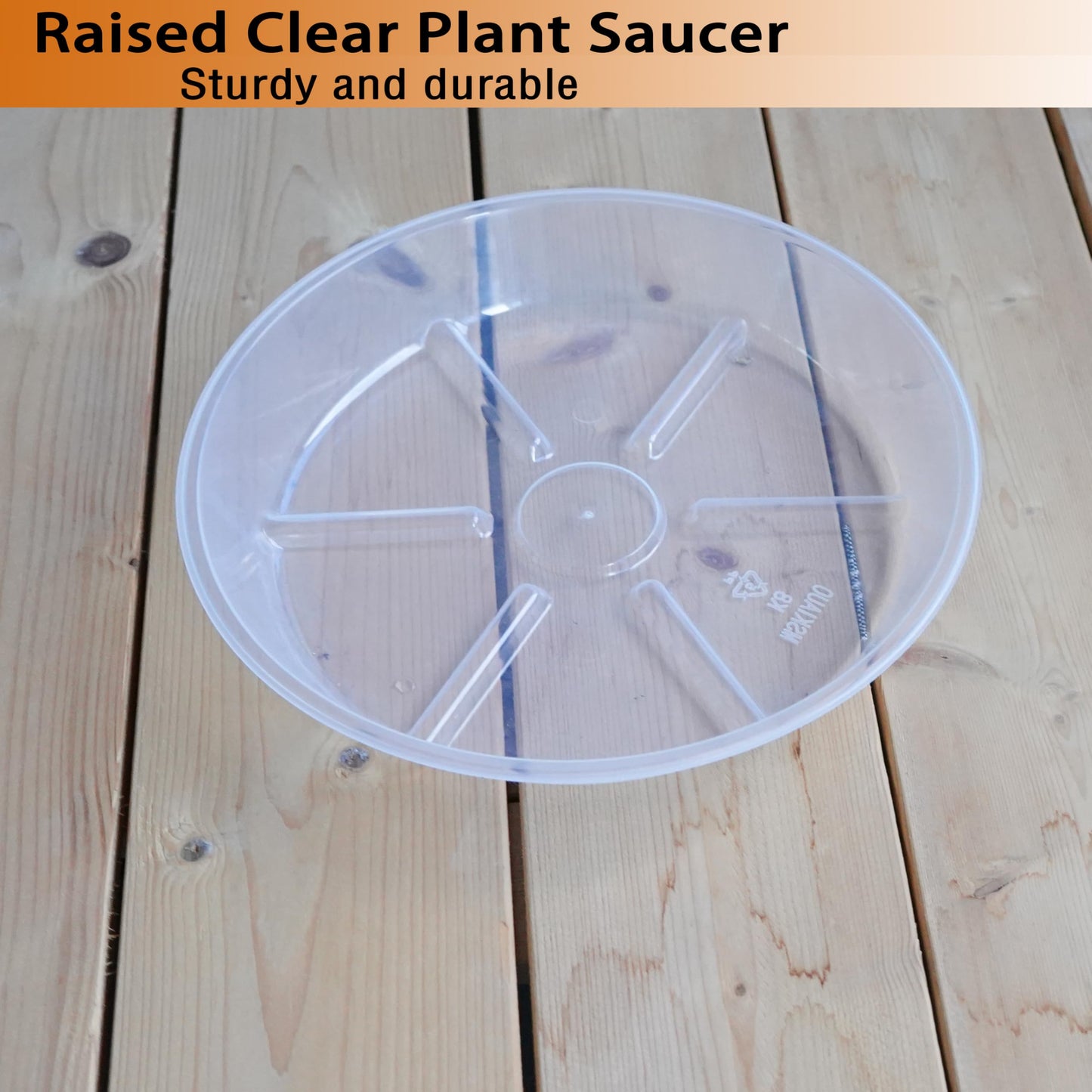 MSKIAUO 6 Pack Plant Saucers, 12 inch Clear Plant Trays, Durable Round Plastic Flower Plant Water Drip Tray for Pots Planter, Heavy Duty Plant Dish Pant Plate to Catch Water for Indoor & Outdoor