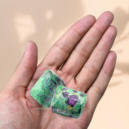 Amazing Gemstone Ruby Fuchsite Crystals and Healing Stones Tumbled - 1000+ Carats Ruby Fuchsite Stone, Natural Healing Stones for Energy Balance, Stress Relief - Premium Polished Gems Rocks