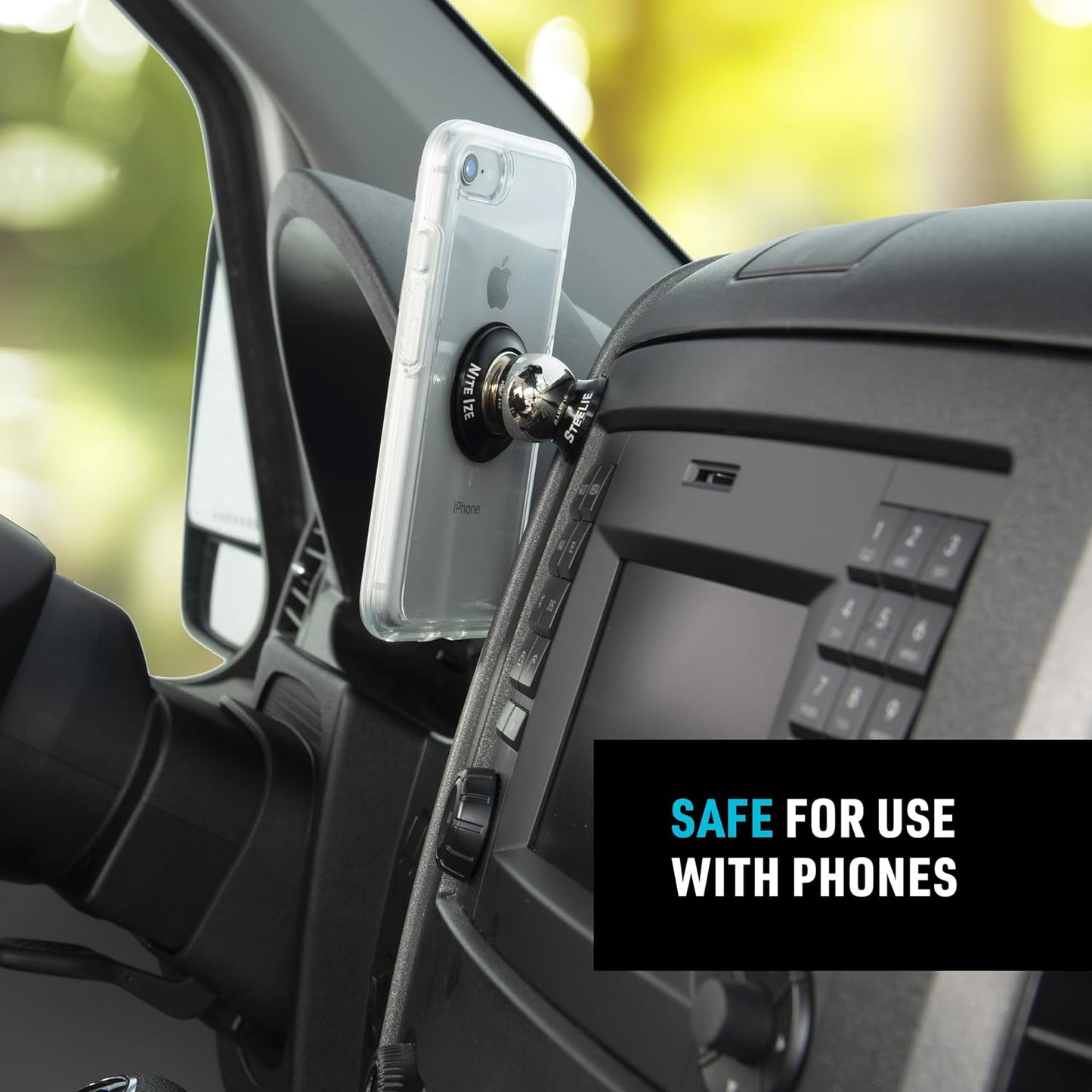 Nite Ize Steelie Orbiter Dash Kit - Magnetic Dashboard Phone Mount - Easy-to-Use & Durable Cell Phone Car Holder