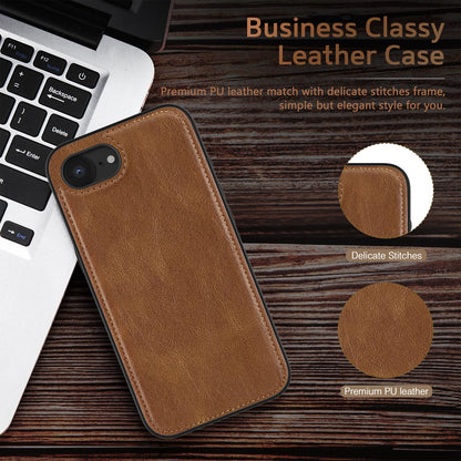 LOHASIC for iPhone 16e Case for iPhone 17e Case, Luxury Leather Soft Back Cover Full Body Protective Women Men Phone Shockproof Cases for iPhone iPhone 16E/17E 6.1'', Brown