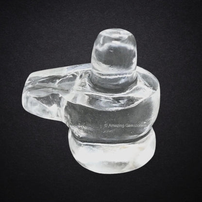Amazing Gemstone Shiva Lingam Stone Clear Quartz Crystal - Shivling for Pooja, Home Office Room Decor Made of Healing Crystals and Healing Stones - Adiyogi Shiva Lingams