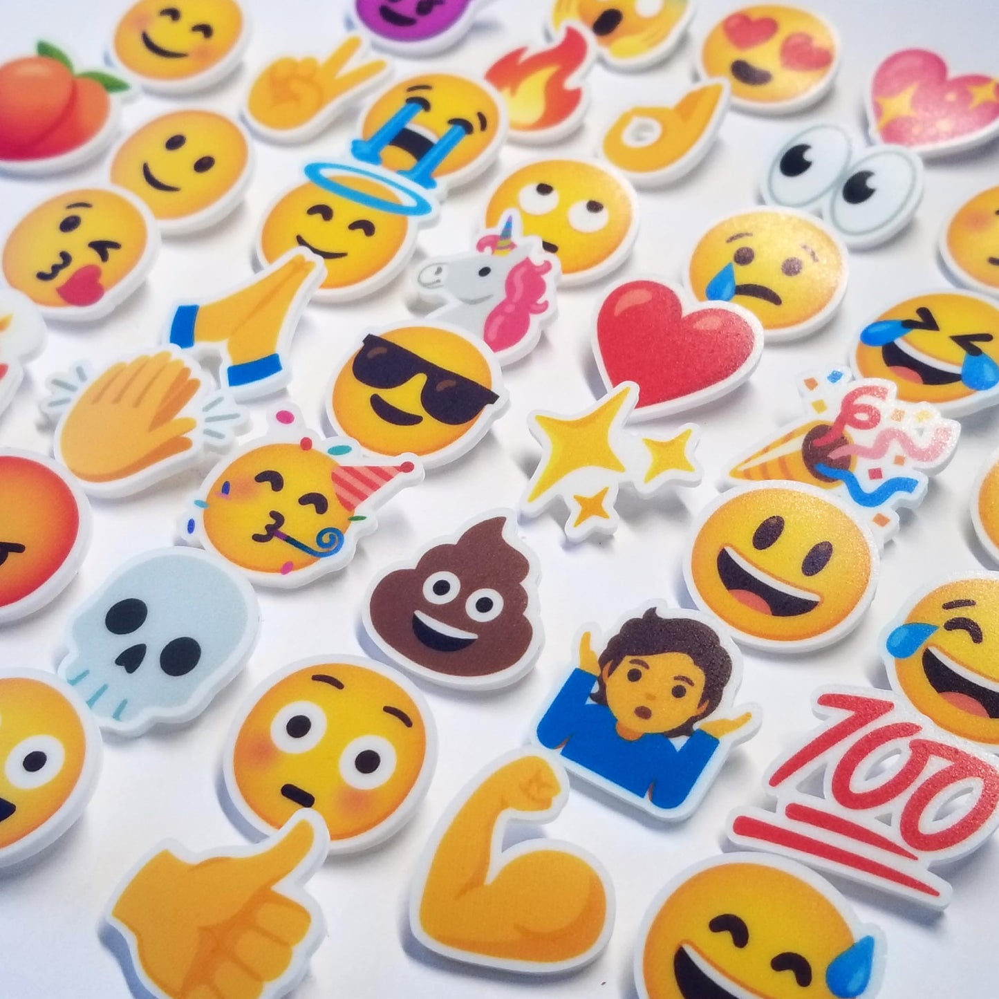Letterboard Emoji Set, 40 Pieces, Pre-Cut, Full-Color Plastic, with Pegs for Felt Boards, Board Not Included