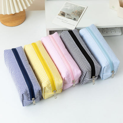 OZAOZ Cute Pencil Case Capacity Pencil Pouch Aesthetic Pen Bag Office Stationery Organizer Simple Sturdy Multifunctional Cosmetic Pouch (blue)