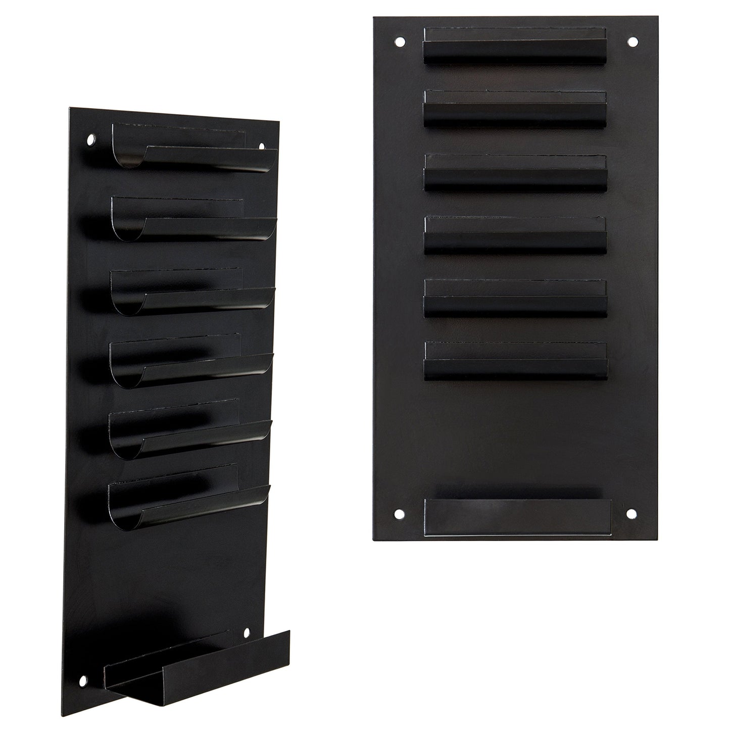 MyGift 2-Pack Vertical Whiteboard Dry Erase Marker Holder, 7-Slot Wall Mounted Organizer for Classroom Office Home, Black