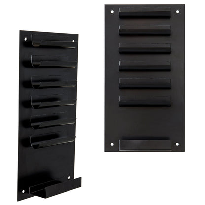 MyGift 2-Pack Vertical Whiteboard Dry Erase Marker Holder, 7-Slot Wall Mounted Organizer for Classroom Office Home, Black