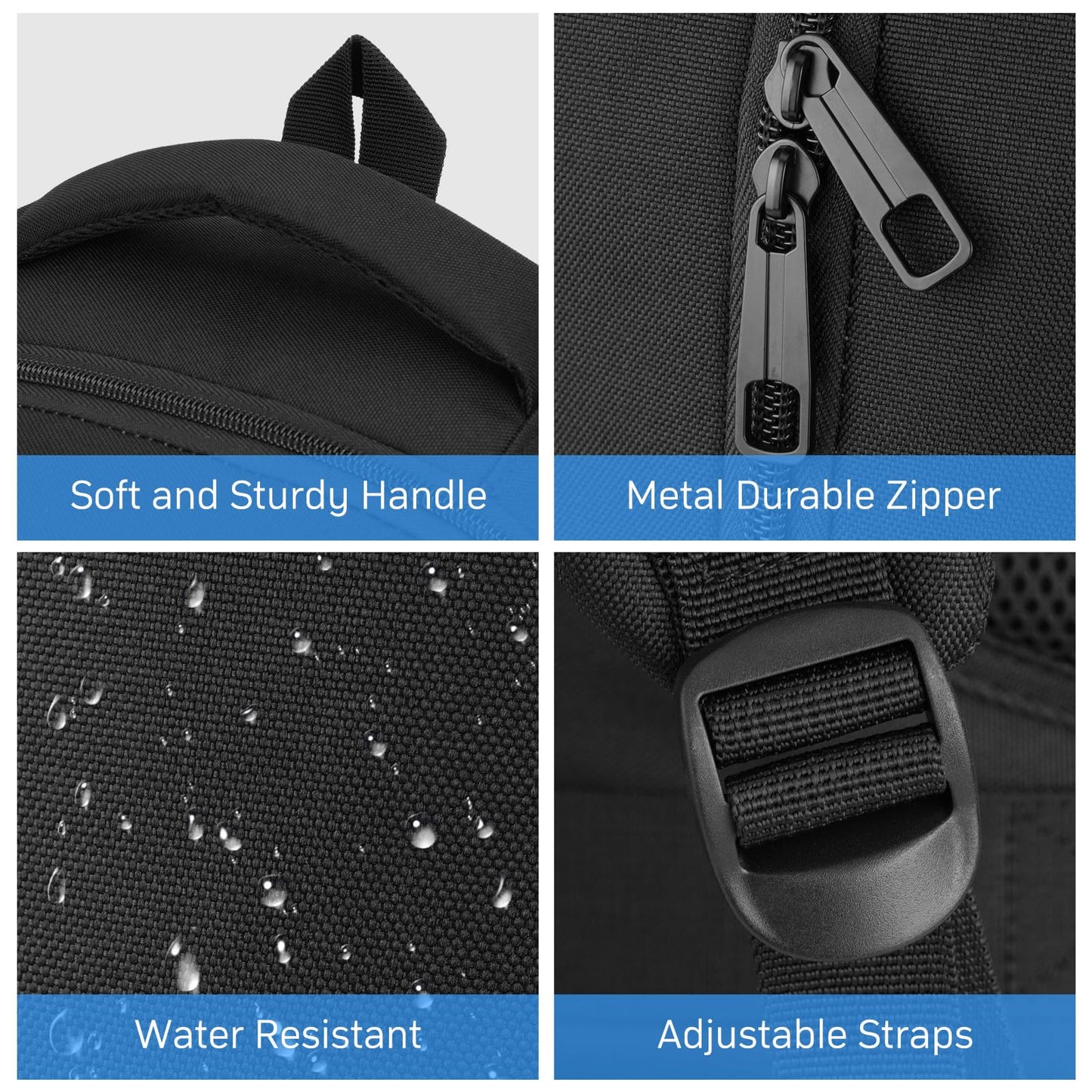 BIKROD Travel Laptop Backpack for Men and Women, Black School Backpacks for Teen Boys and Girls, Water Resistant Back Pack, Business Sturdy Computer Bag