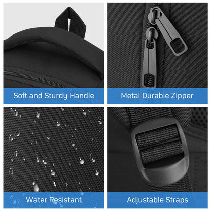 BIKROD Travel Laptop Backpack for Men and Women, Black School Backpacks for Teen Boys and Girls, Water Resistant Back Pack, Business Sturdy Computer Bag