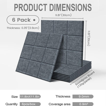 Chejiaye Vision Board for Photo&Pictures,Felt Message Wall Panel 6Pcs11.8"x11.8"Self-Adhesive,Removable Cork Board Bulletion&Poster Board for Office Classroom Decor Hanging File Folders,Dark Gray