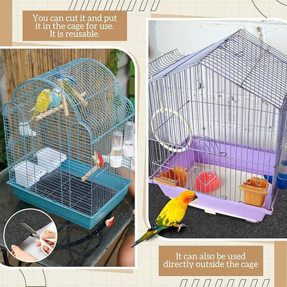 Nuanchu Large Bird Cage Mat, 48 x 48 Inch Under Pet Cage Mat, Absorbent/Waterproof Felt Pad for Bird Cages, Reptile Aquariums, Dog Kennels, with Non-Slip Backing for Hard Floors and Surfaces