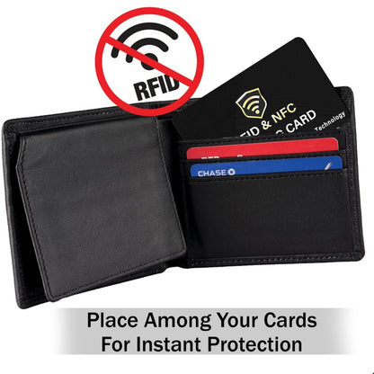 SaiTech IT 5 Pack RFID Blocking Card, One Card Protects Entire Wallet Purse, NFC Contactless Bank Debit Credit Card Protector ID ATM Guard Card Blocker–(Black)