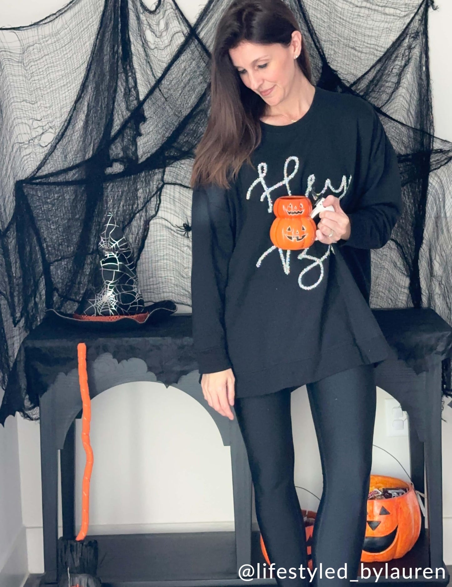 Mud Pie Halloween Pumpkin Glow in the Dark Mug