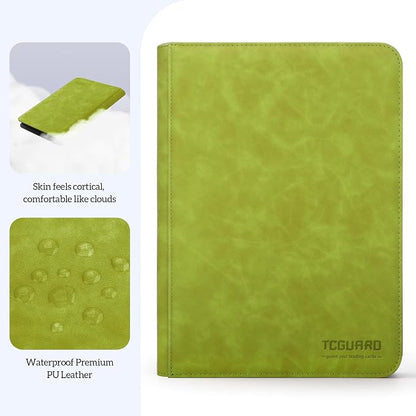 Trading Card Binder, 9 Side Loading Pocket Card Album Hold Up to 540 Cards, Zipper Binder for Cards Collection, TCG Card Holder for Game Card, Sports Card, Yugioh, MTG etc. (Apple Green)