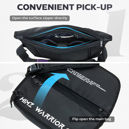 HIMZ WARRIOR Crossbody Sling Bag Men Heavy Duty Chest Bag Sport Travel Daily Use Water Resistent Stylish Casual Messenger Bag Durable Black