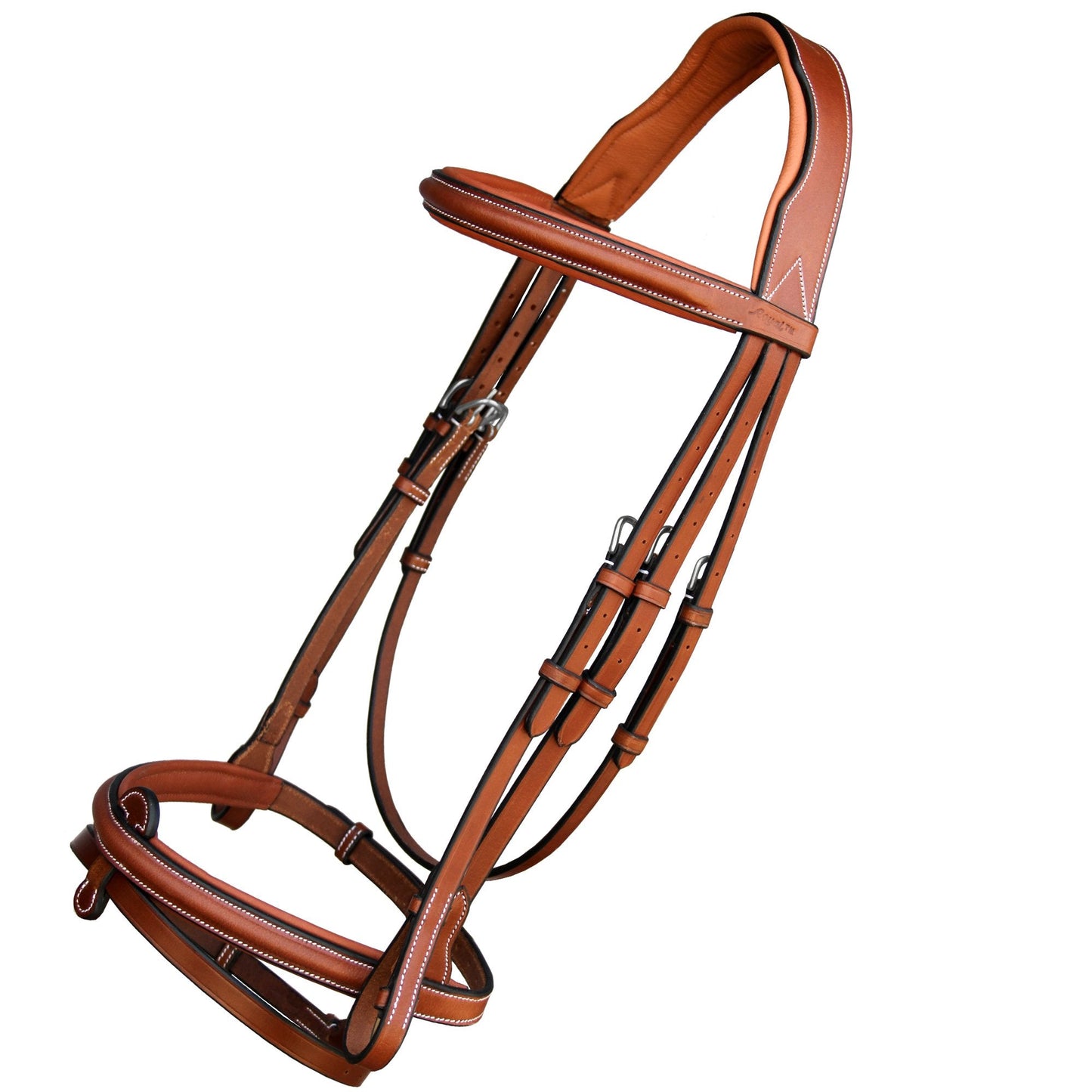 ExionPro English Hunter Jumping Bridle for Horses with Removable Flash Soft Yet Strong Rubber Reins | Royal Hunter Bridle | English Bridle for Horses (Conker, Full)