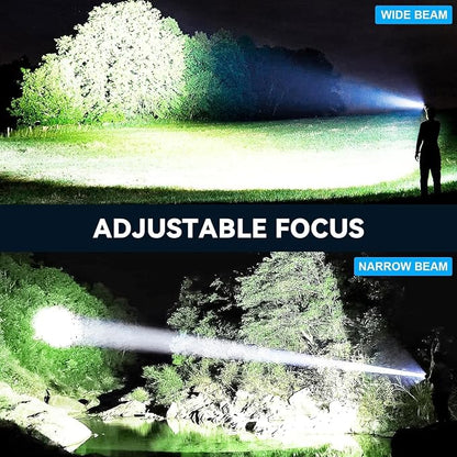 3 Pack Rechargeable LED Flashlights 990,000 Lumens, Adjustable, 5 Modes, IPX7 Waterproof, Powerful Handheld Flash Lights for Camping Hiking Emergency Home (M-3P)