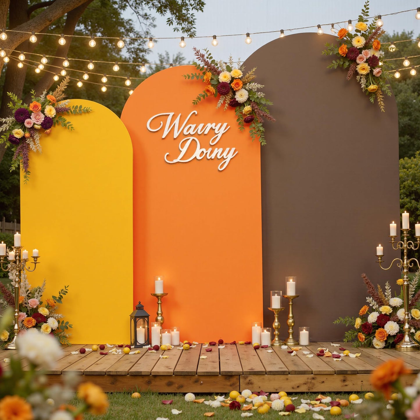 Safari Party Arch Covers Set of 3-7.2ft 6.6ft 6ft Wrinkle Free Stretchy Spandex Jungle Safari Arch Backdrop Cover for Theme Party Baby Shower Arch Photo Background Stand Cover-Brown Orange