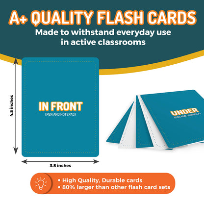 49 Preposition Vocabulary Builder Flash Cards Vol 1 Includes 7 Picture Card Prepositions with 5 Sequencing Learning Games for Kids, Parents, Teachers, ESL, Speech Therapy, Autism, ABA and Homeschool