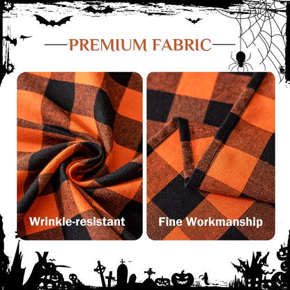 Joyfol Day 4-Pack Orange Buffalo Plaid Cloth Napkins - 17x17 Inch Halloween & Fall Checkered Dinner Napkins, Washable for Thanksgiving Table Decor (Set of 4)