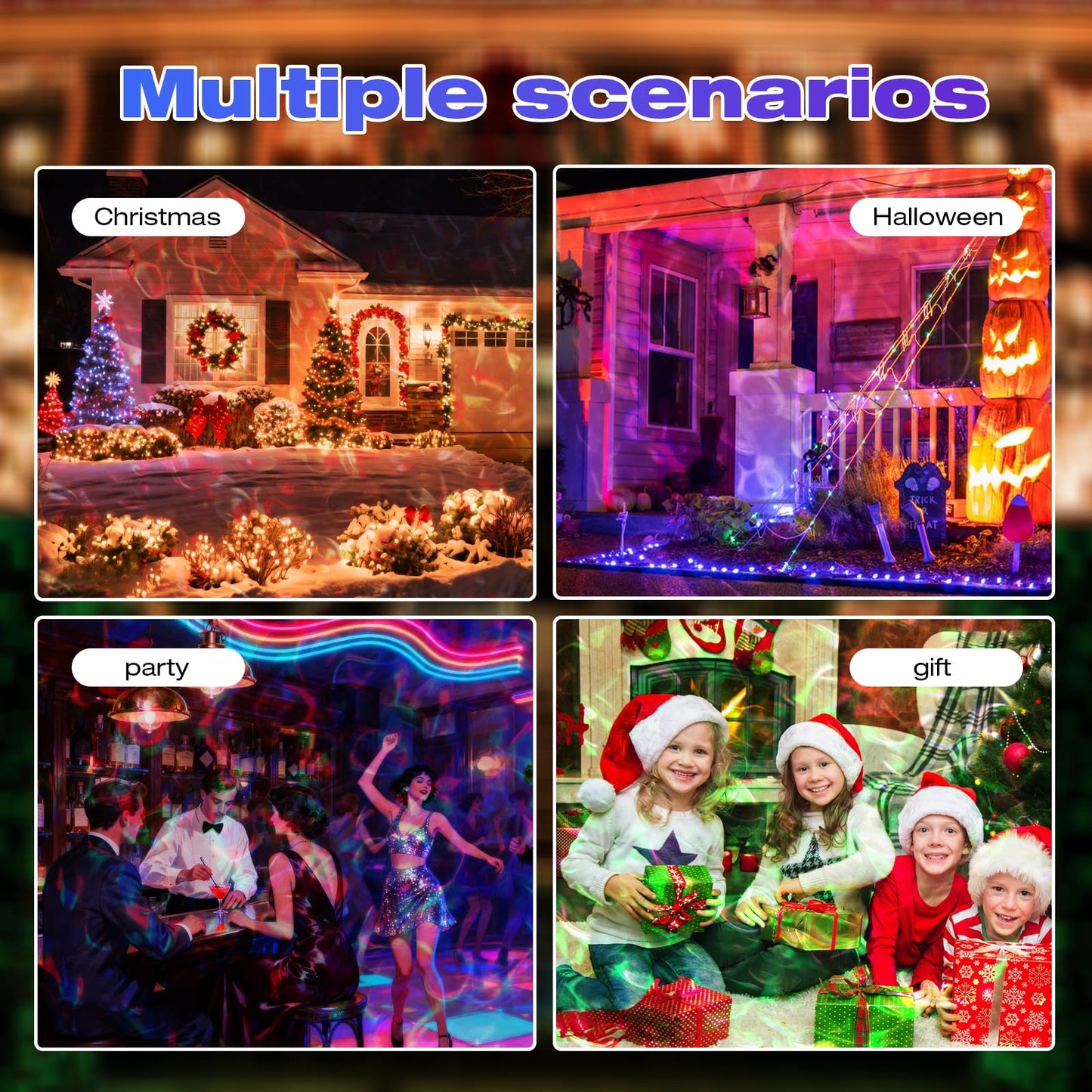 Christmas Ocean Wave Projector Light Outdoor，Halloween Water Effect Lamp