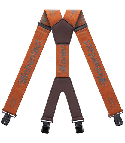 Kohentact Men’s Industrial Strength Work Suspenders 2-Inch Wide X-Back Heavy Duty Braces with 4 Strong Metal Clips, Elastic Adjustable, Unisex for Dress Pants, Work Trousers, Motorcycle Pants