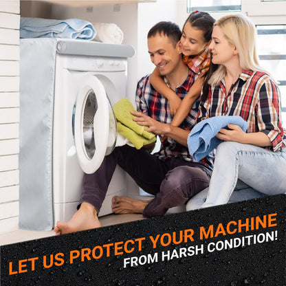 BlueStars Washing Machine Cover For Top-load - Premium Outdoor Protection For Most Washer Dryer Cover - W29”x D28”x H43” (Silver)
