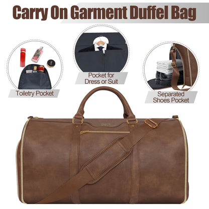Convertible Garment Bag with Shoulder Strap, Carry on Garment Duffel Bag for Men Women,Waterproof & Wrinkle-Free Suit Carrier for Business Trips & Weekend Getaways, Foldable & Lightweight