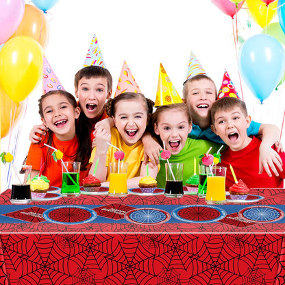Spider Party Supplies, 40 spiderweb-patterned dinner plates, 20 paper napkins, and one 54-inch × 108-inch tablecloth, Spider Theme Birthday Party Decorations