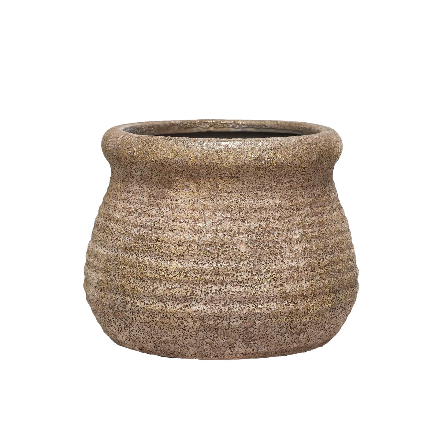 Creative Co-Op Round Volcano Terra-Cotta Planter, Gold
